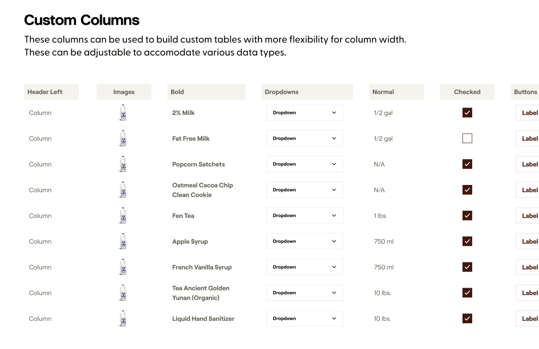 Table Component Example